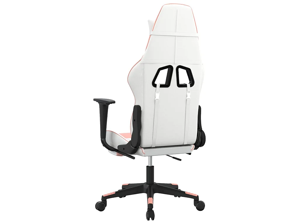 Chaise gaming avec repose-pied Blanc et rose Similicuir SEF73554