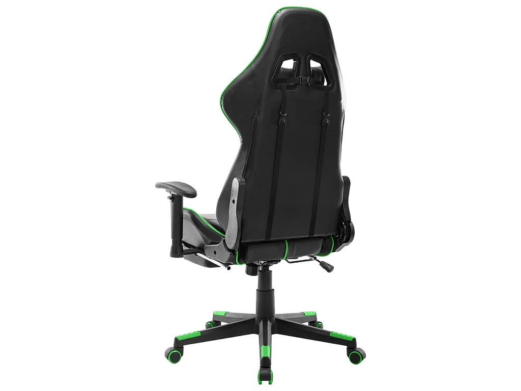Chaise gaming avec repose-pied Noir et vert Cuir artificiel SEF49195