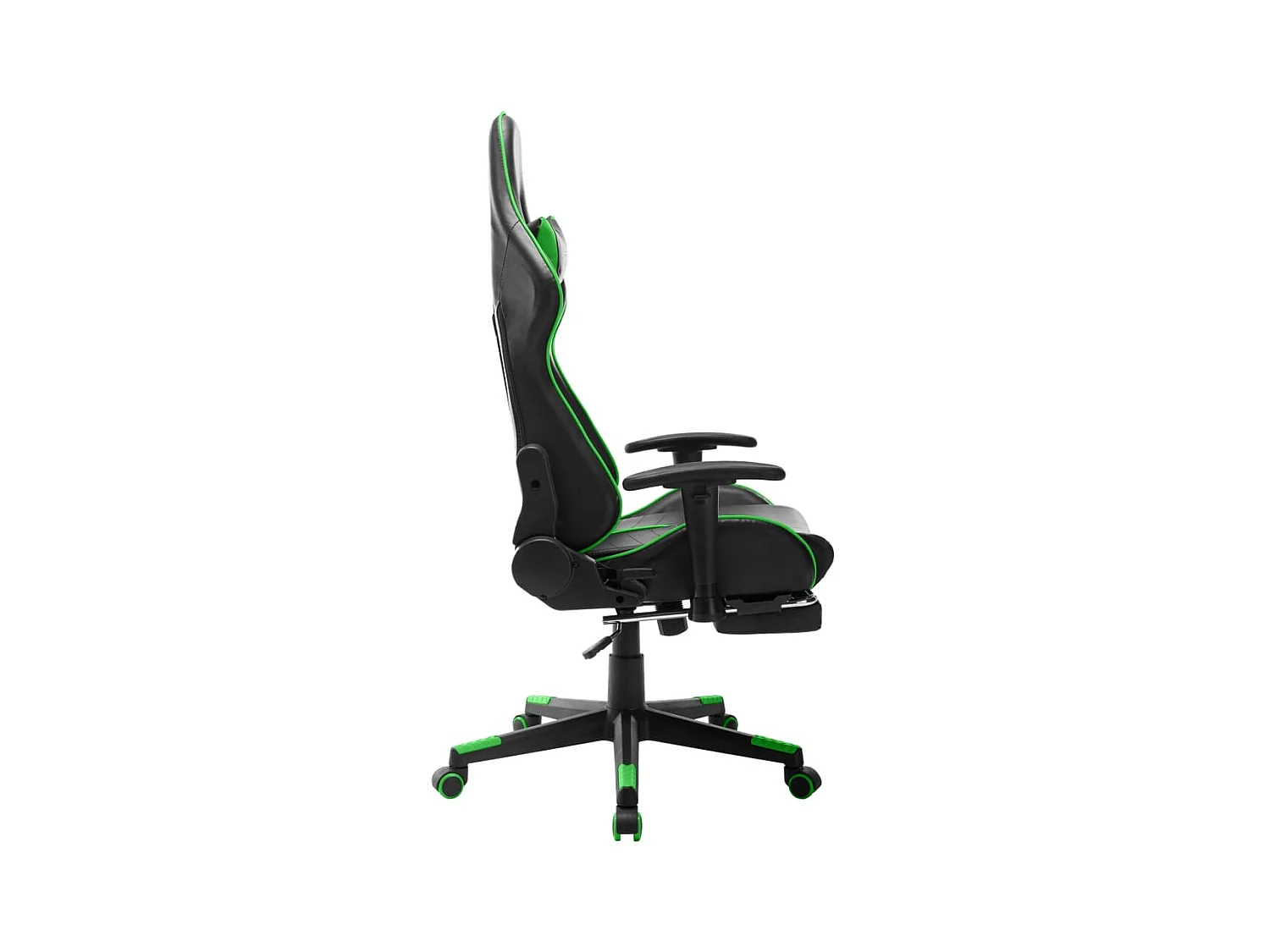 Chaise gaming avec repose-pied Noir et vert Cuir artificiel SEF49195