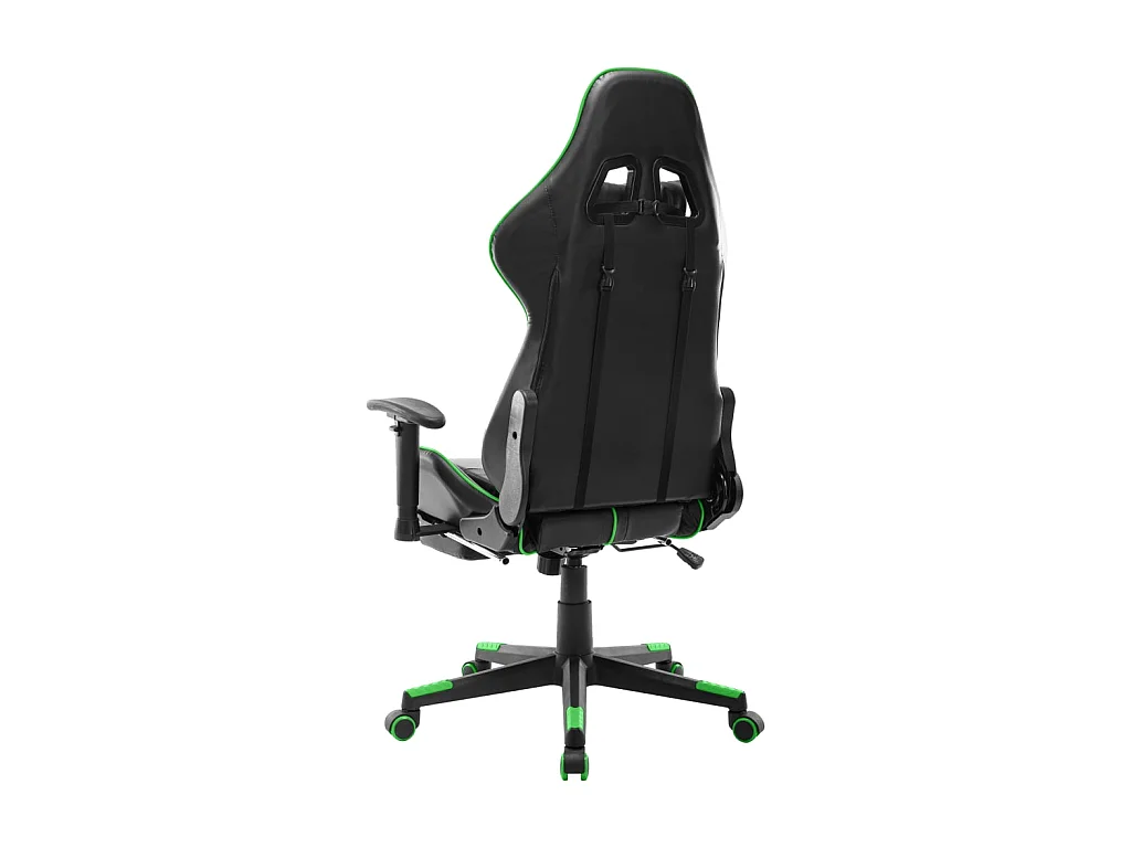 Chaise gaming avec repose-pied Noir et vert Cuir artificiel SEF49195