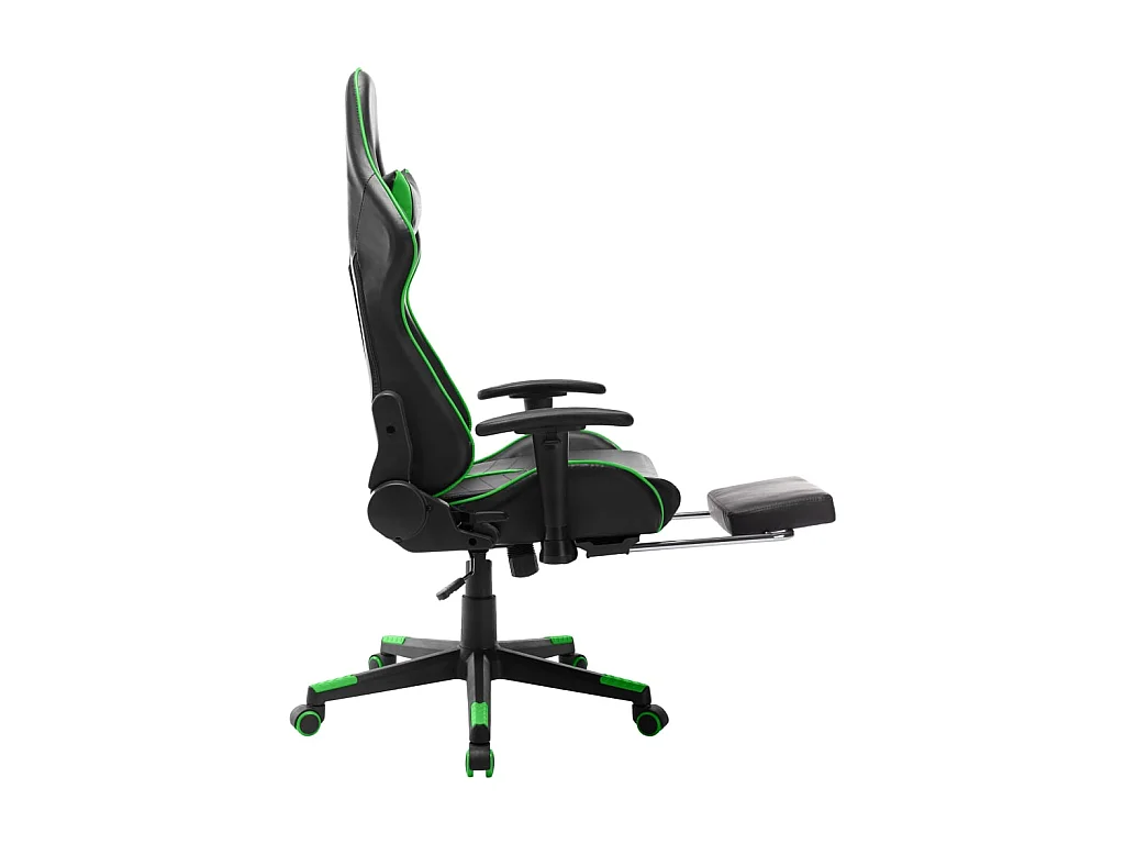 Chaise gaming avec repose-pied Noir et vert Cuir artificiel SEF49195