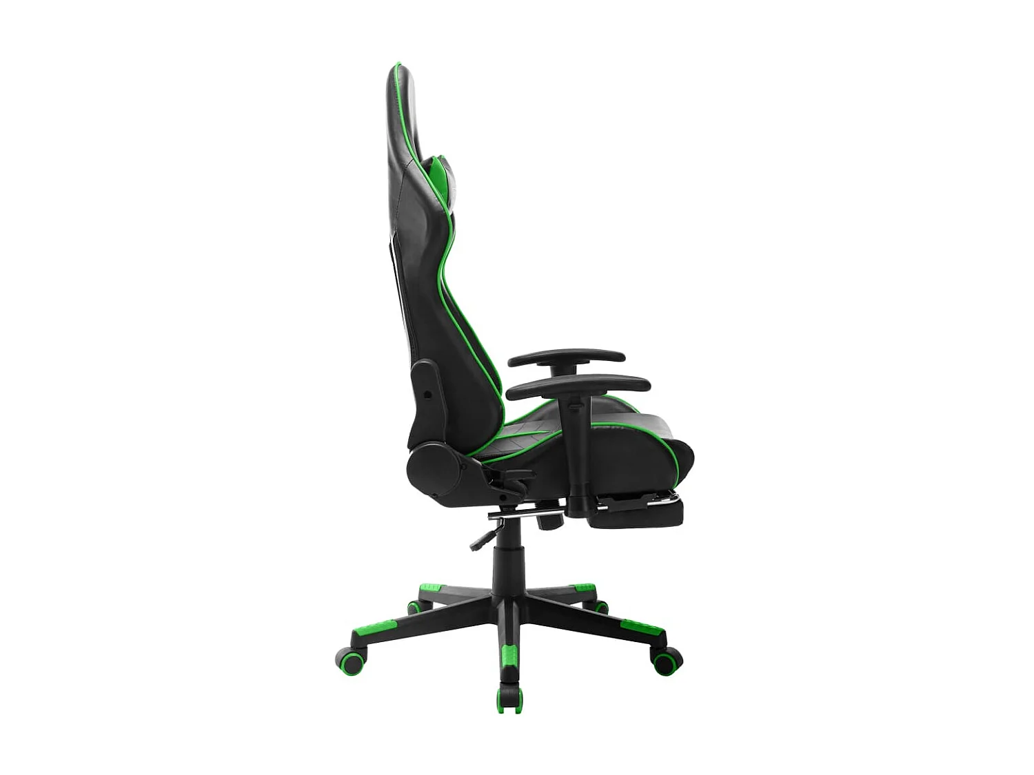 Chaise gaming avec repose-pied Noir et vert Cuir artificiel SEF49195