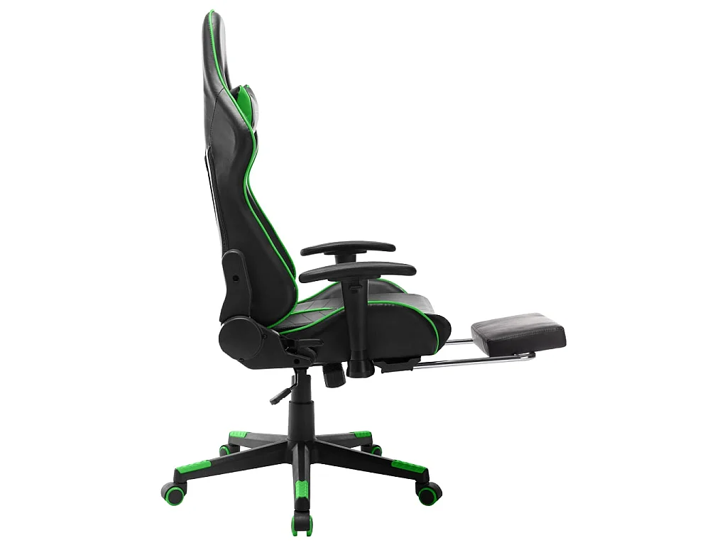 Chaise gaming avec repose-pied Noir et vert Cuir artificiel SEF49195
