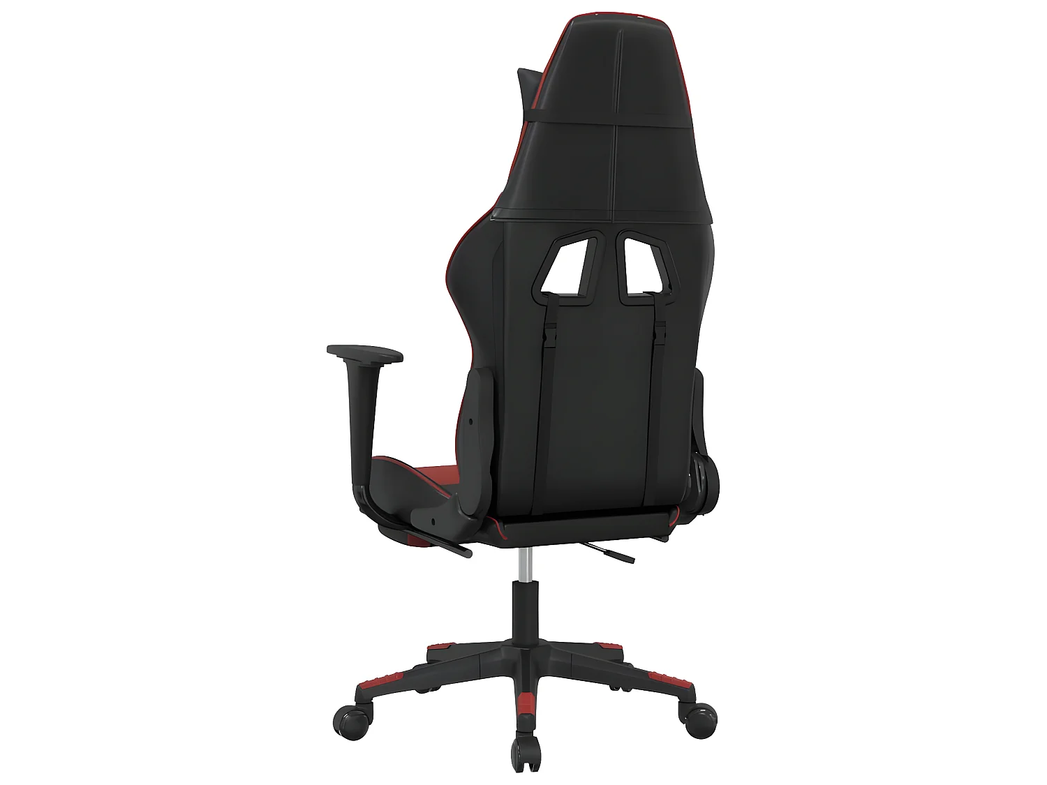 Chaise gaming avec repose-pied Noir/rouge bordeaux Similicuir SEF96488