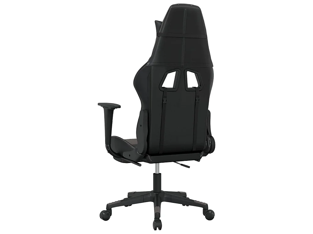 Gamestoel met voetensteun kunstleer zwart en grijs NL944899