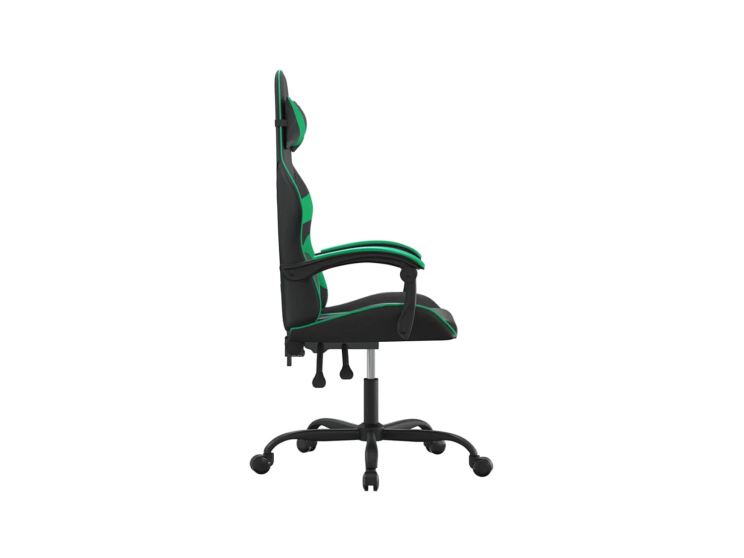 Cadeira gaming couro artificial preto e verde PT953196