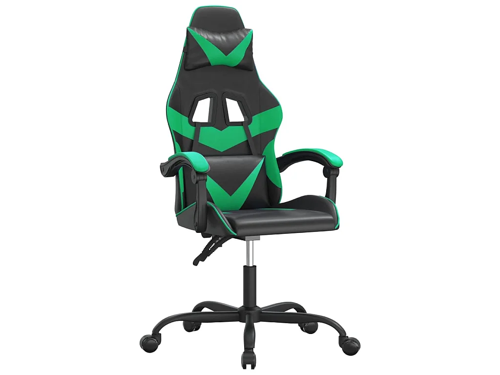 Chaise gaming Noir et vert Similicuir SEF90994