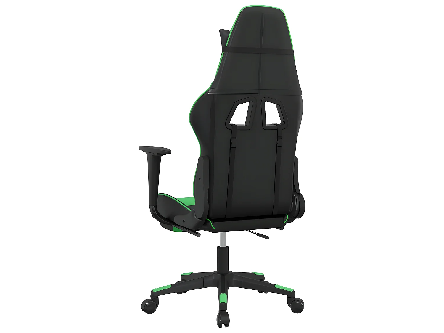 Chaise gaming avec repose-pied Noir et vert Similicuir SEF69490