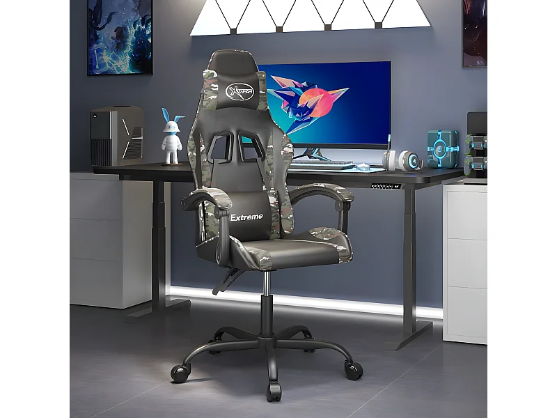 Chaise gaming Noir et camouflage Similicuir SEF10613