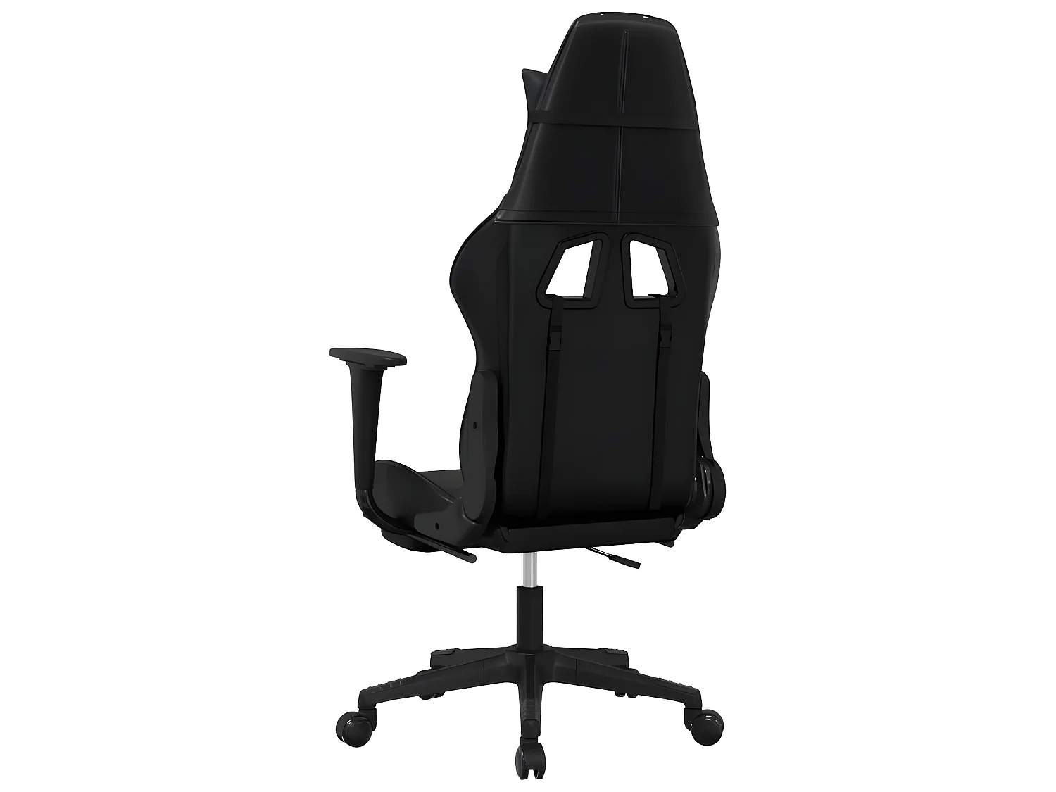 Chaise gaming avec repose-pied Noir Similicuir SEF77065