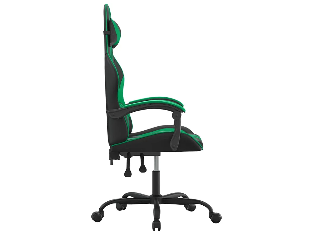 Chaise gaming Noir et vert Similicuir SEF75884