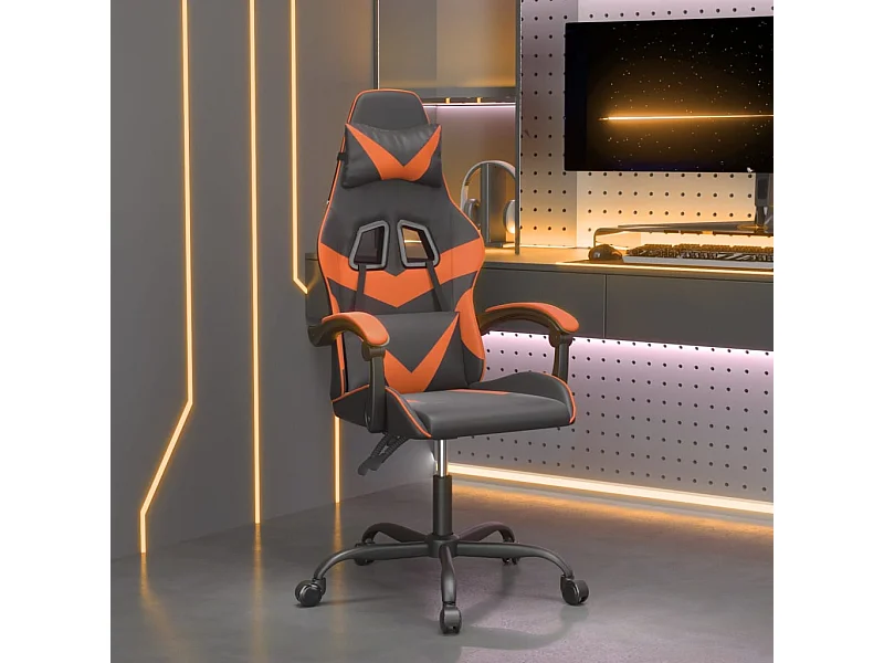 Chaise gaming Noir et orange Similicuir SEF82389