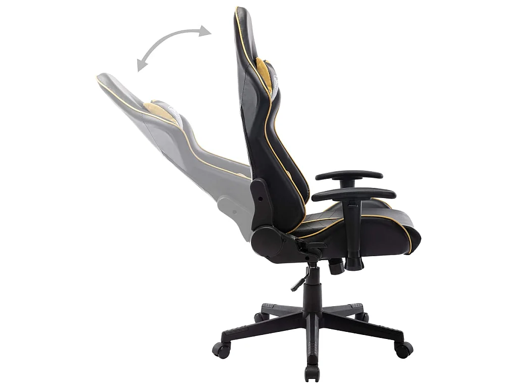 Chaise gaming Noir et doré Cuir artificiel SEF50027