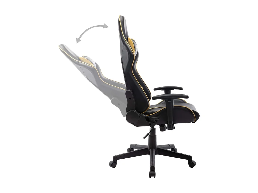 Chaise gaming Noir et doré Cuir artificiel SEF50027