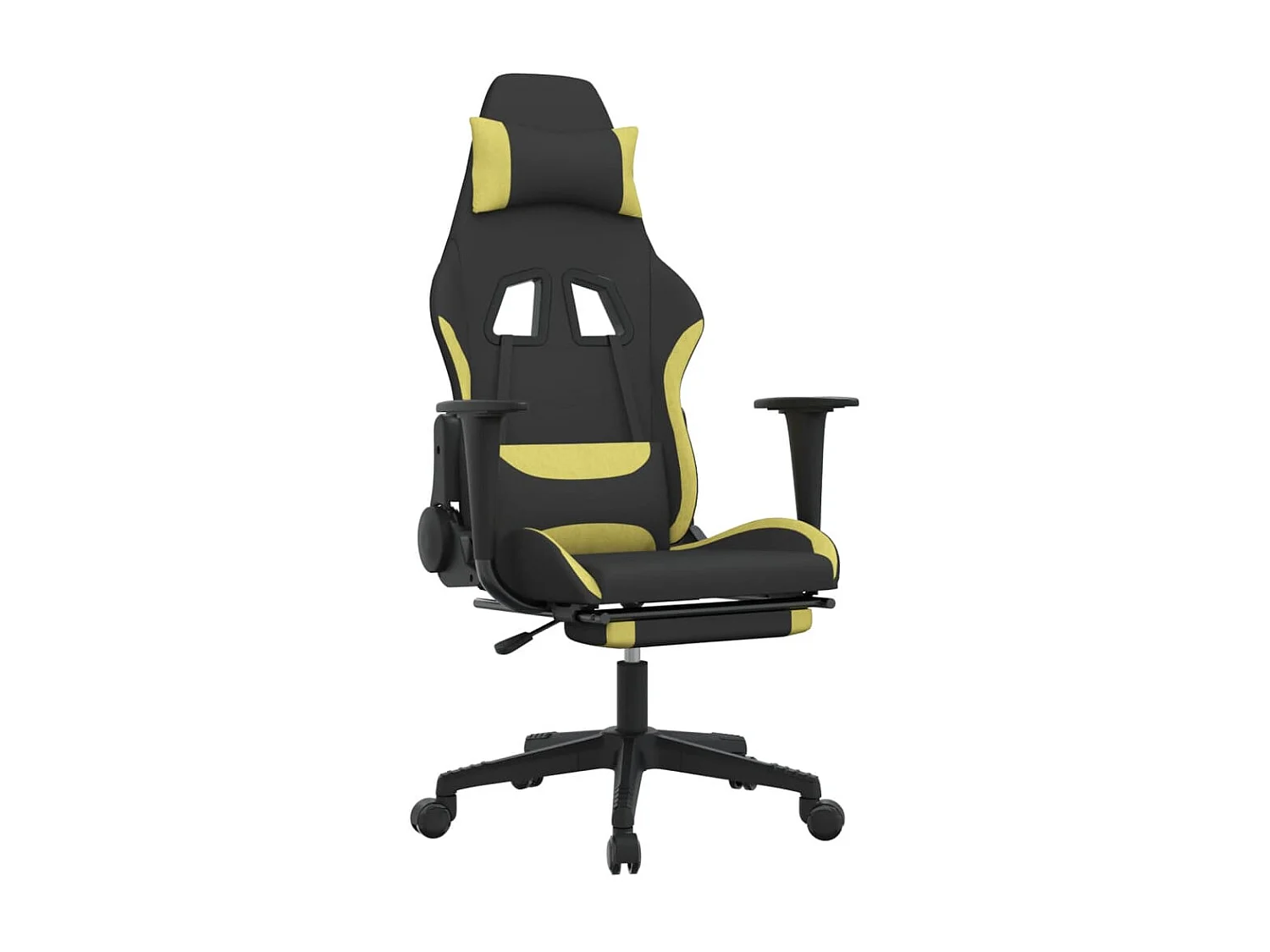 Chaise gaming avec repose-pied Noir et vert clair SEF34869