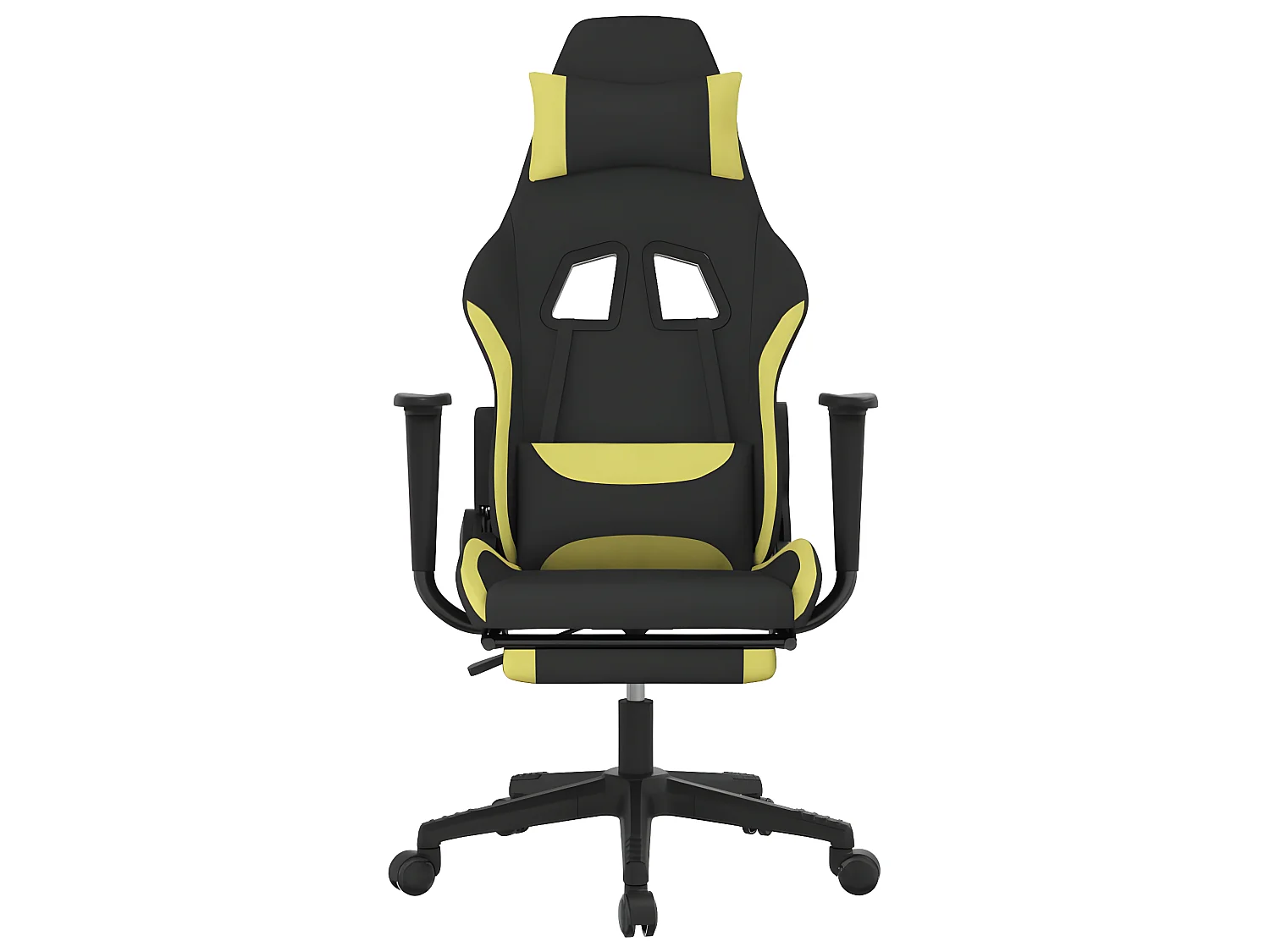 Chaise gaming avec repose-pied Noir et vert clair SEF34869