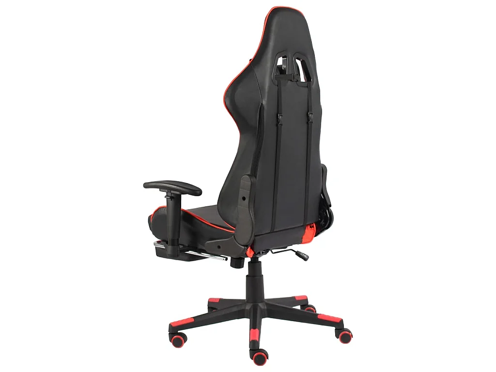 Gamestoel draaibaar met voetensteun PVC rood NL950418