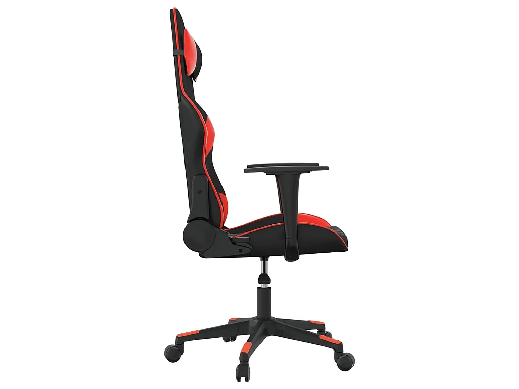 Cadeira gaming massagens couro artificial preto e vermelho PT719246
