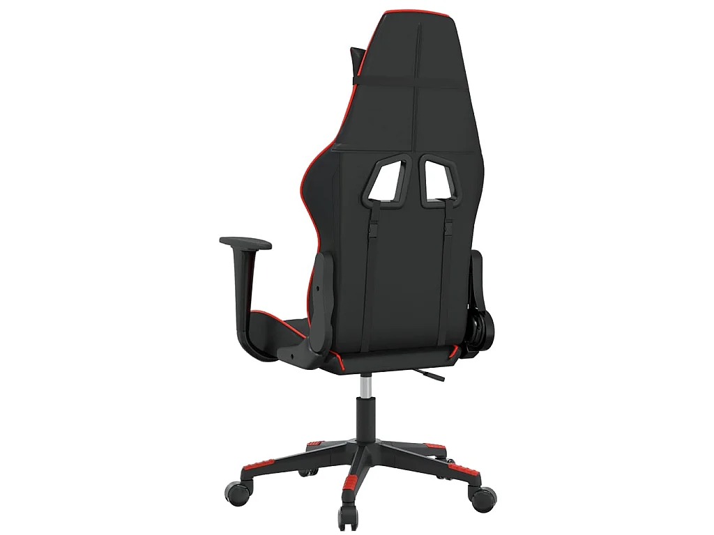 Cadeira gaming massagens couro artificial preto e vermelho PT719246