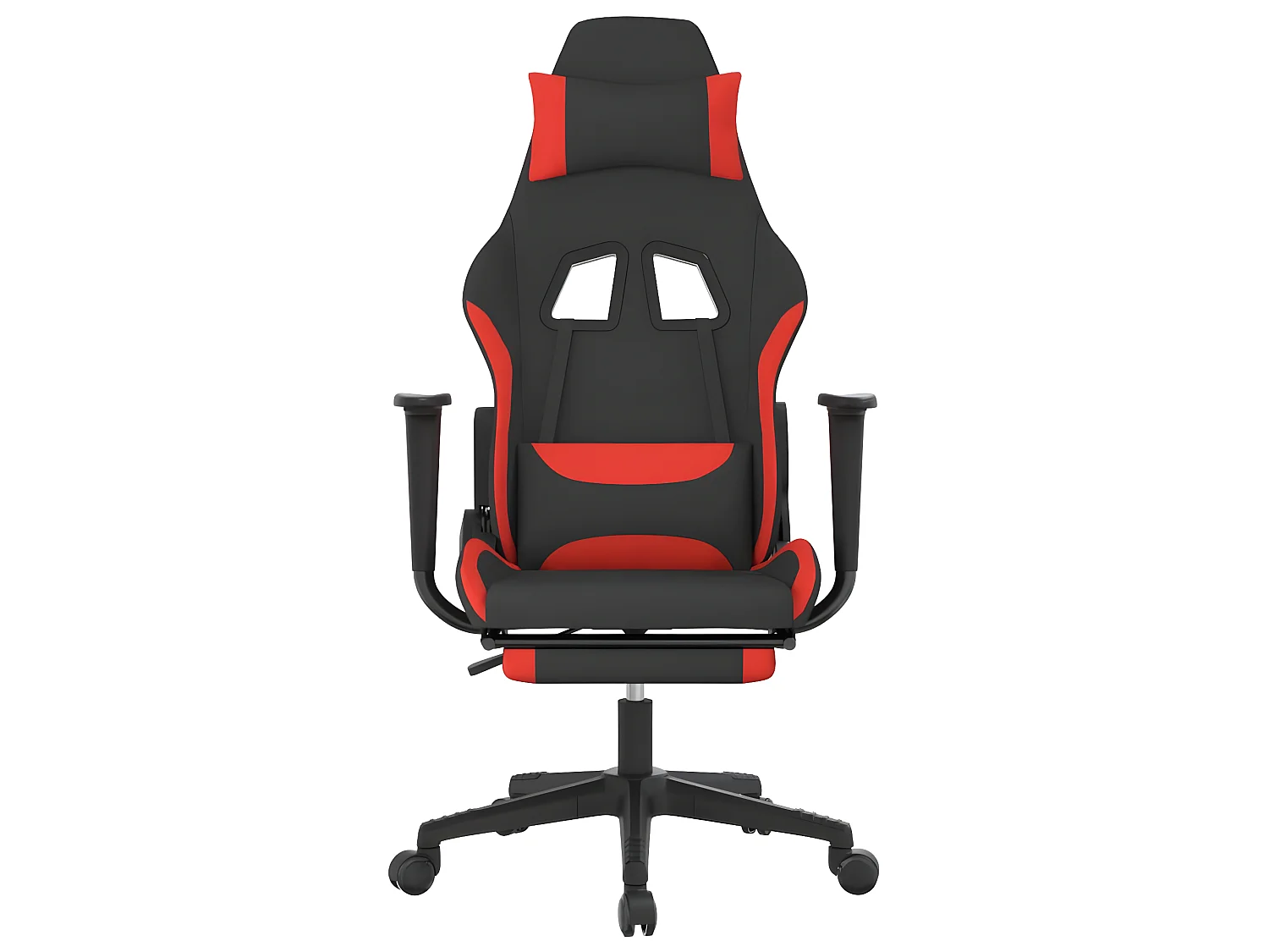 Chaise gaming avec repose-pied Noir et rouge Tissu SEF41138