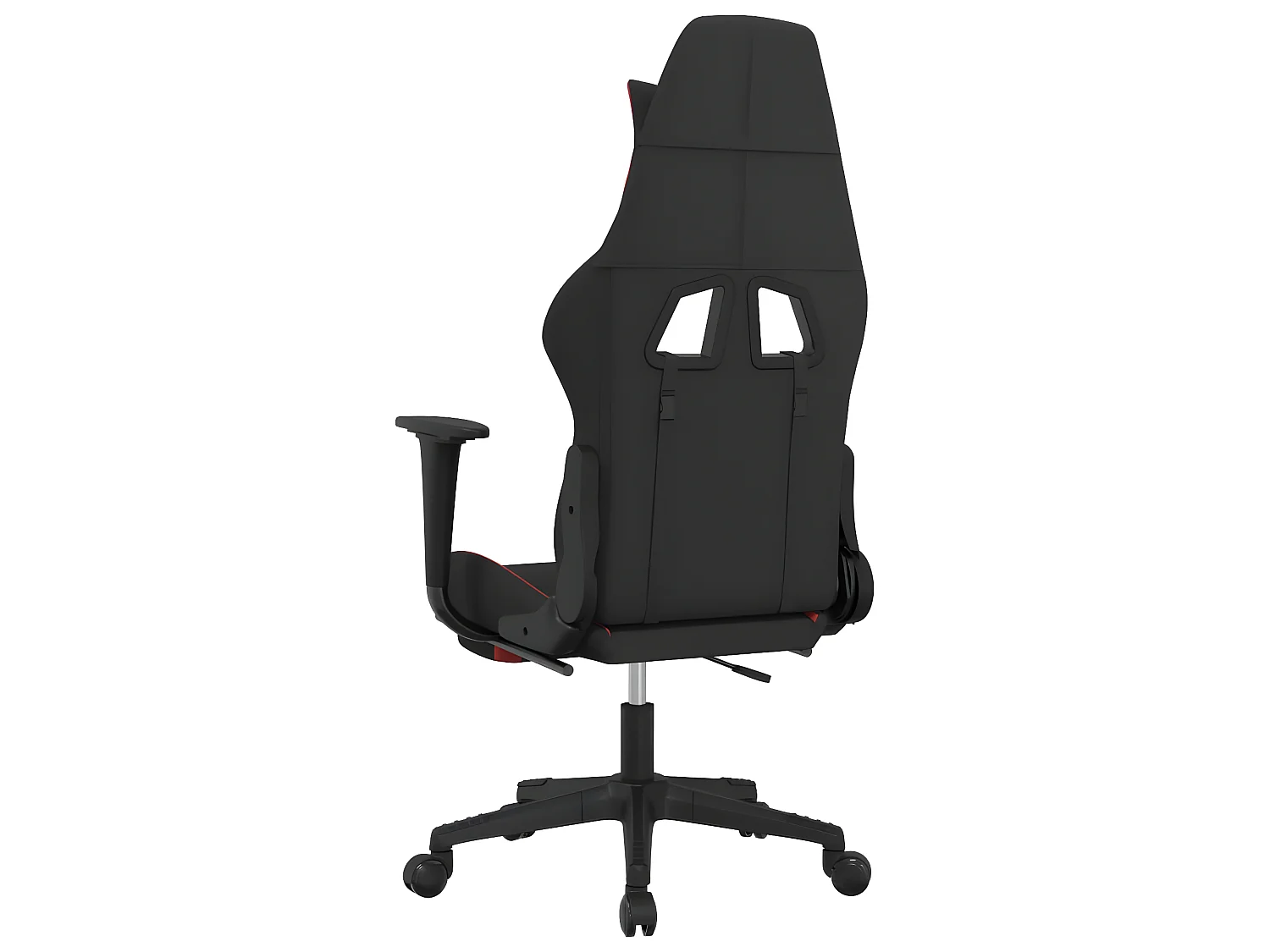Chaise gaming avec repose-pied Noir et rouge Tissu SEF41138