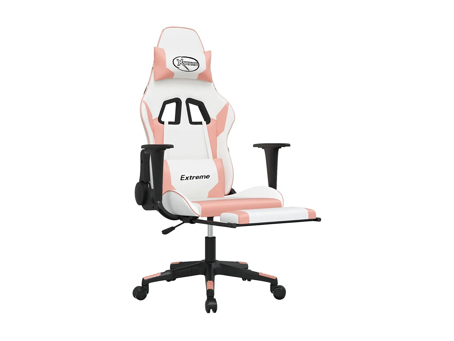 Chaise gaming avec repose-pied Blanc rose Similicuir SEF86670