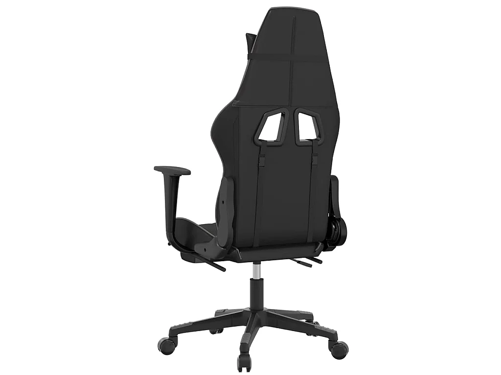 Gamestoel met voetensteun kunstleer zwart en grijs NL477908