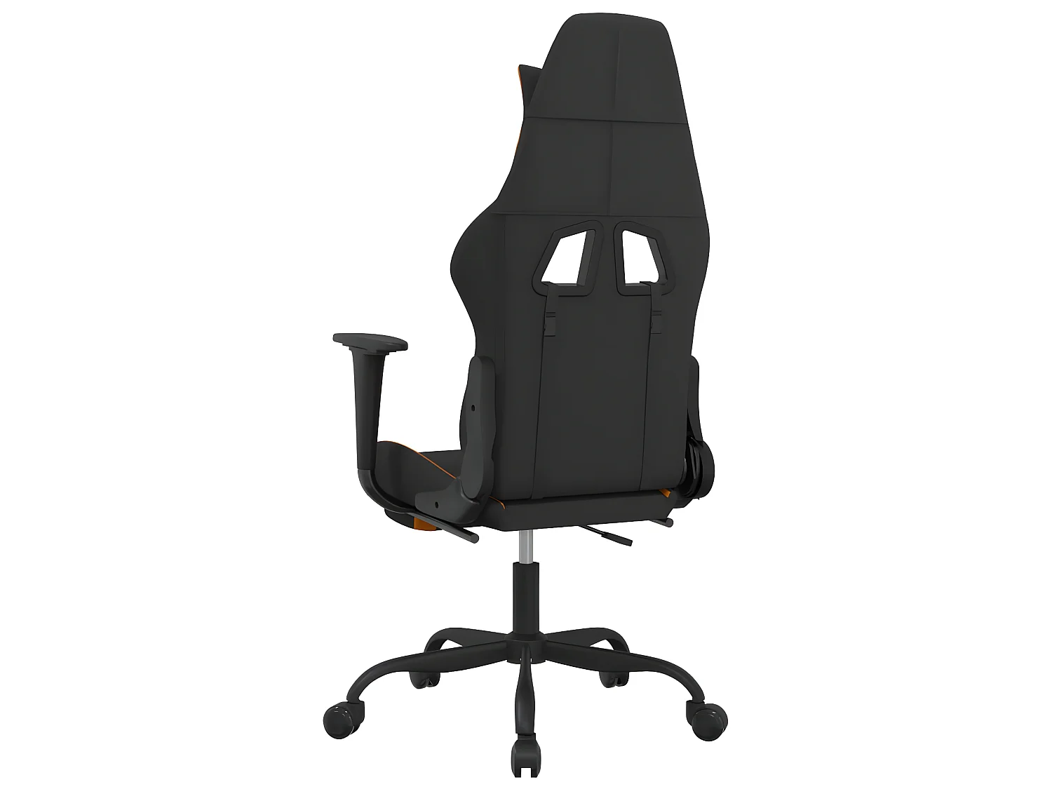 Chaise gaming avec repose-pied Noir et orange Tissu SEF88283