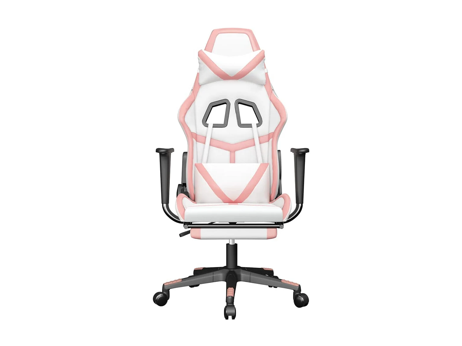 Chaise gaming avec repose-pied Blanc et rose Similicuir SEF84835