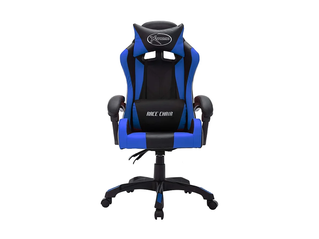 Chaise gaming vidéo avec LED RVB Bleu et noir Similicuir -ASAF45897