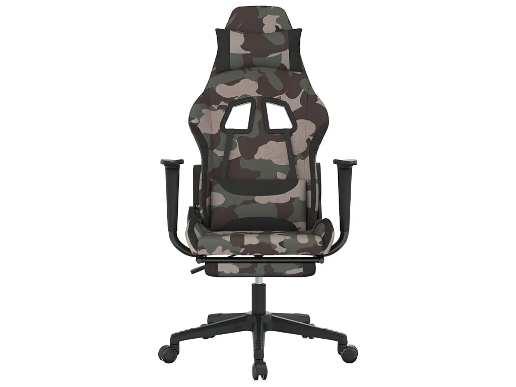 Silla gaming con reposapiés tela negro y camuflaje ES77288