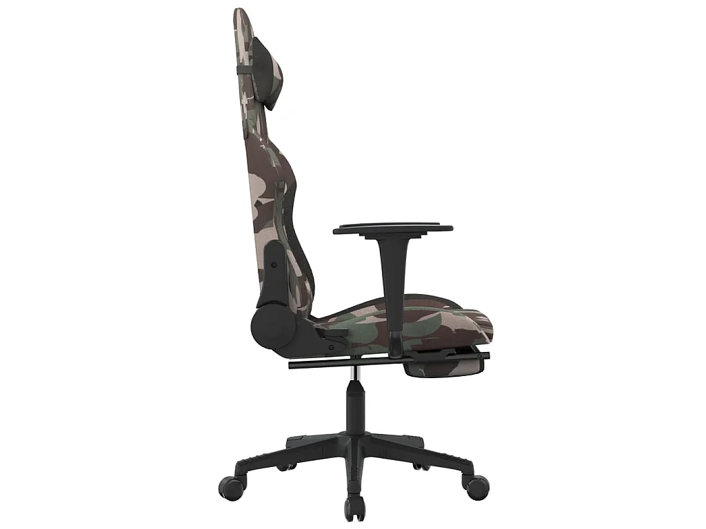 Silla gaming con reposapiés tela negro y camuflaje ES77288