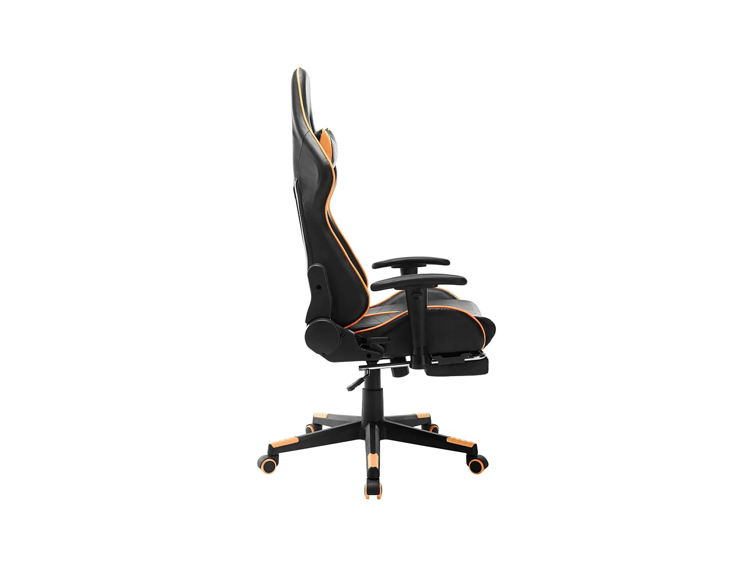 Chaise gaming avec repose-pied Noir et orange Cuir artificiel SEF31177