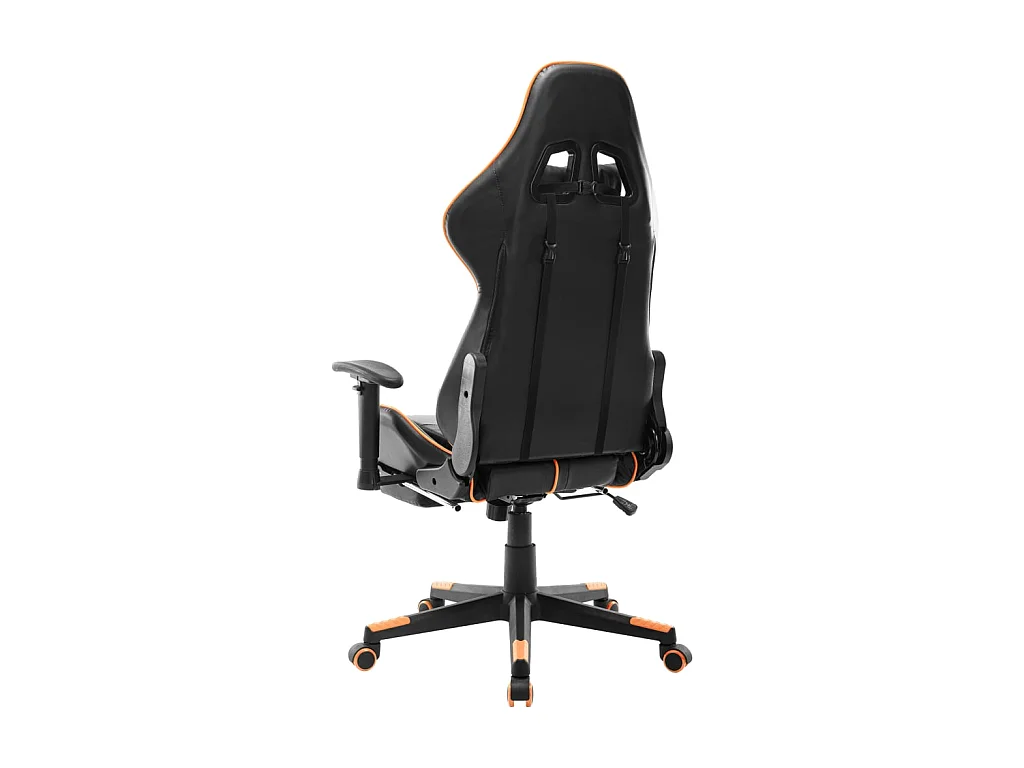Chaise gaming avec repose-pied Noir et orange Cuir artificiel SEF31177