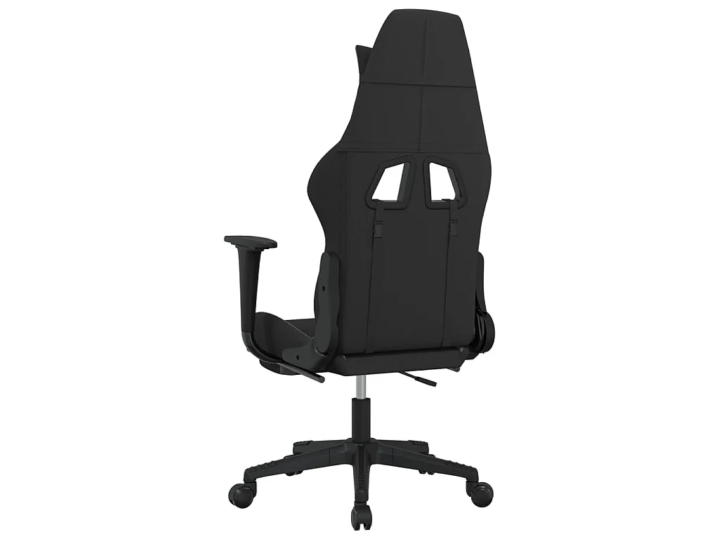 Gamestoel met voetensteun stof zwart en lichtgrijs NL576552