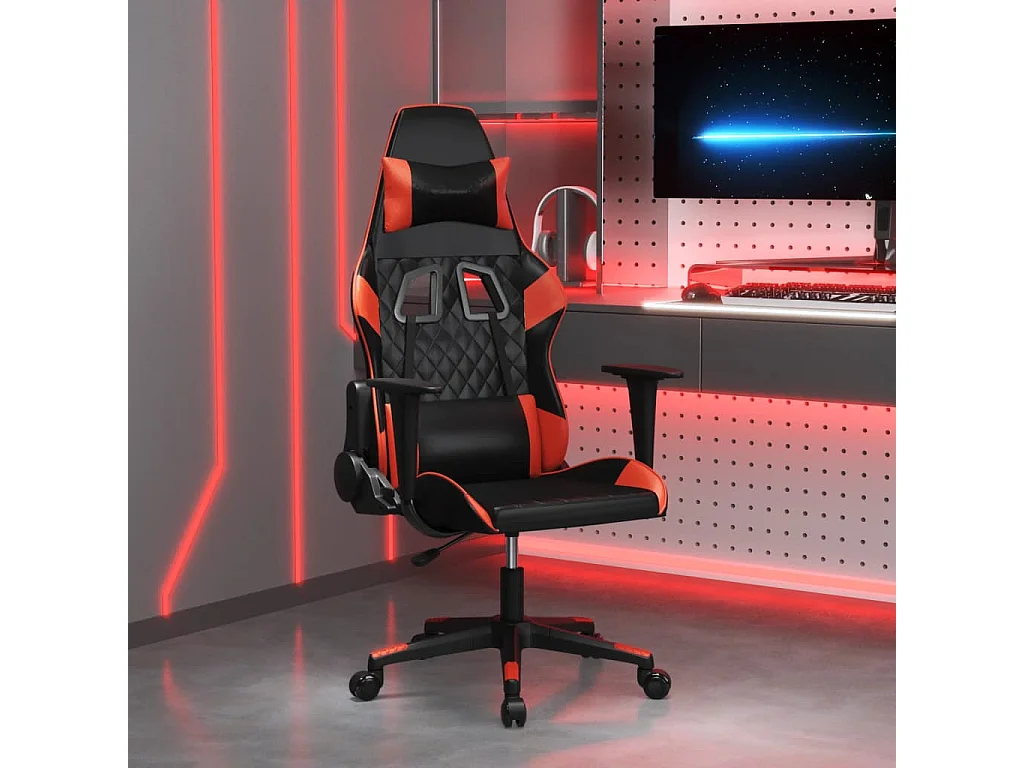 Chaise gaming Noir et rouge Similicuir SEF61414