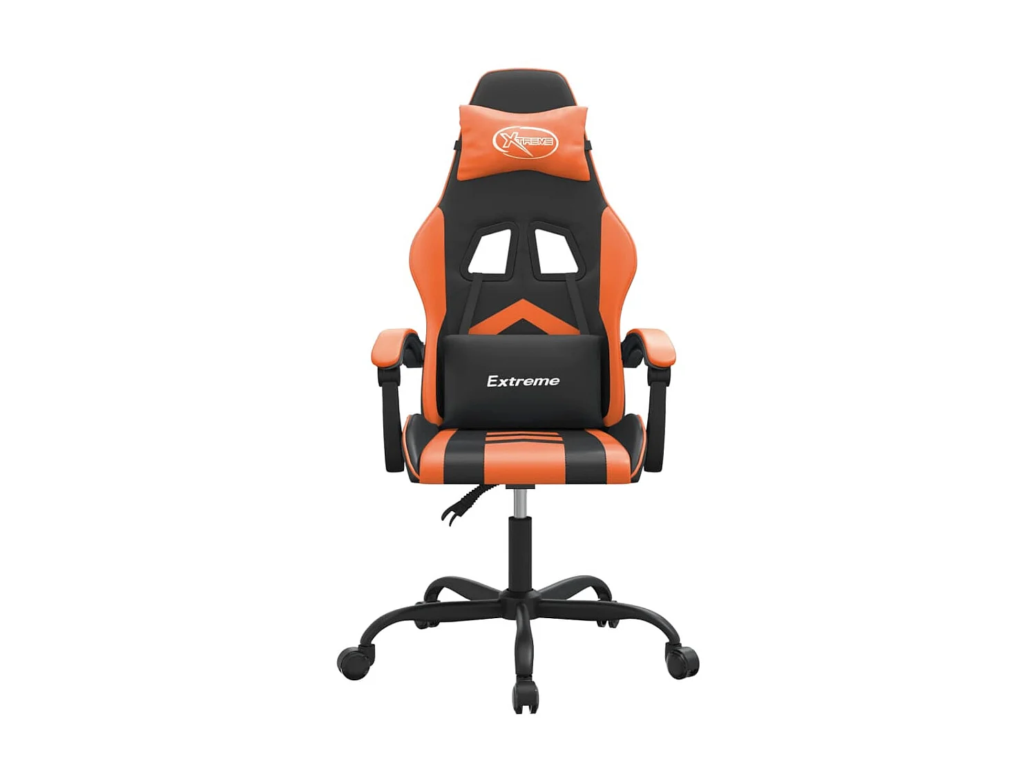 Silla gaming giratoria cuero sintético negro y naranja ES93606