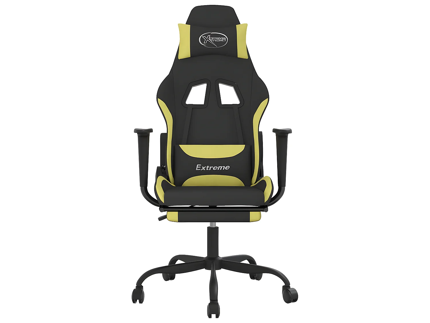 Chaise gaming avec repose-pied Noir et vert clair SEF82170