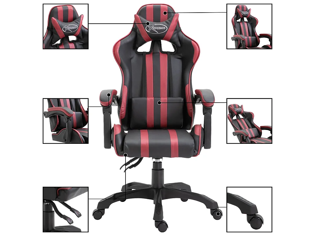 Chaise gaming Rouge bordeaux Similicuir SEF60056