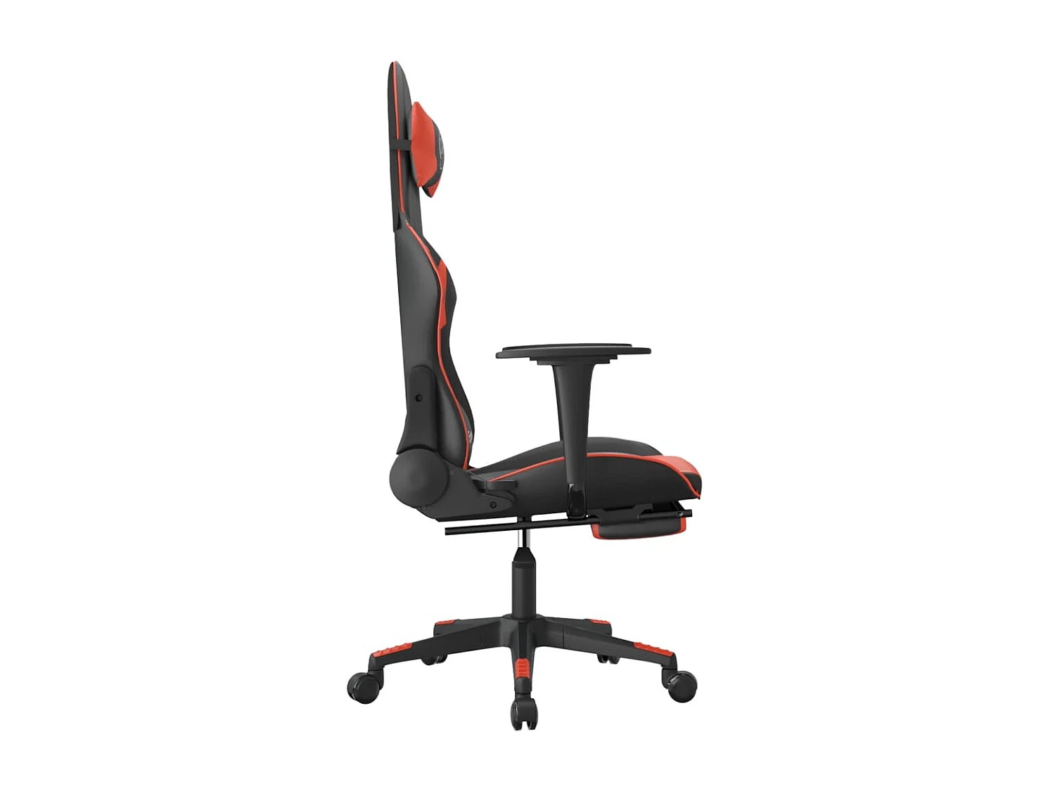 Chaise gaming avec repose-pied Noir et rouge Similicuir SEF31532