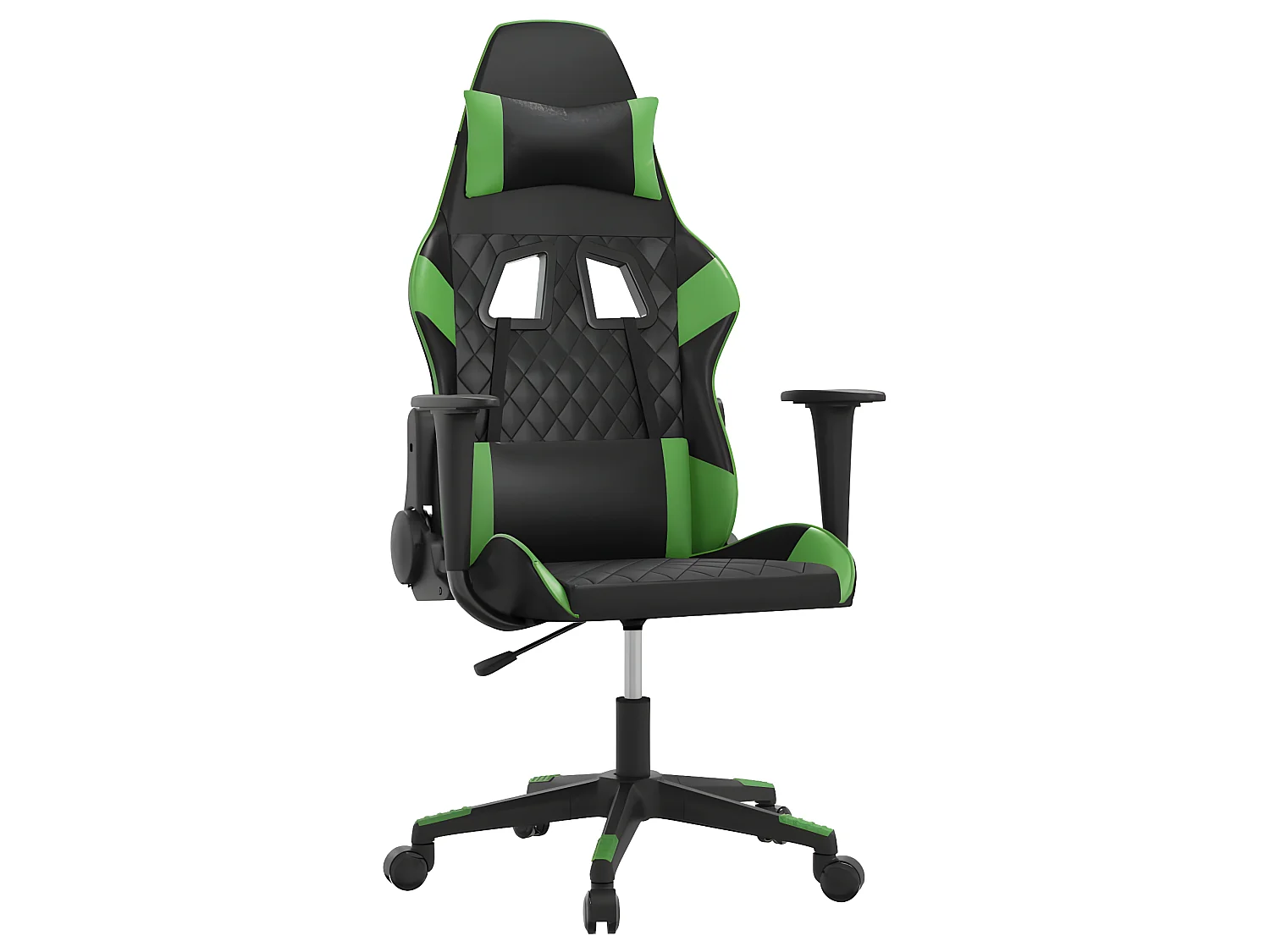 Silla gaming de masaje cuero sintético negro y verde ES66710