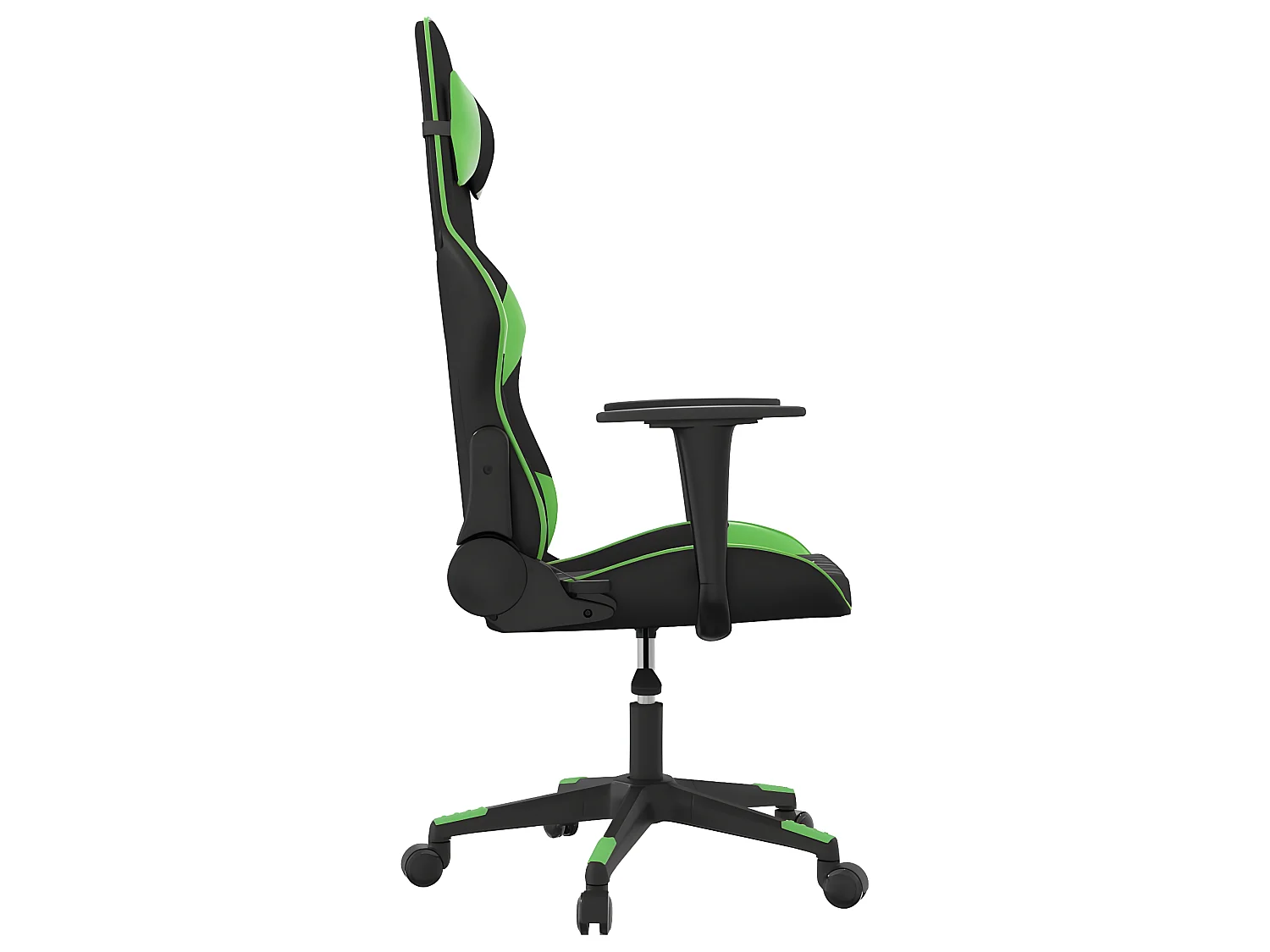 Silla gaming de masaje cuero sintético negro y verde ES66710