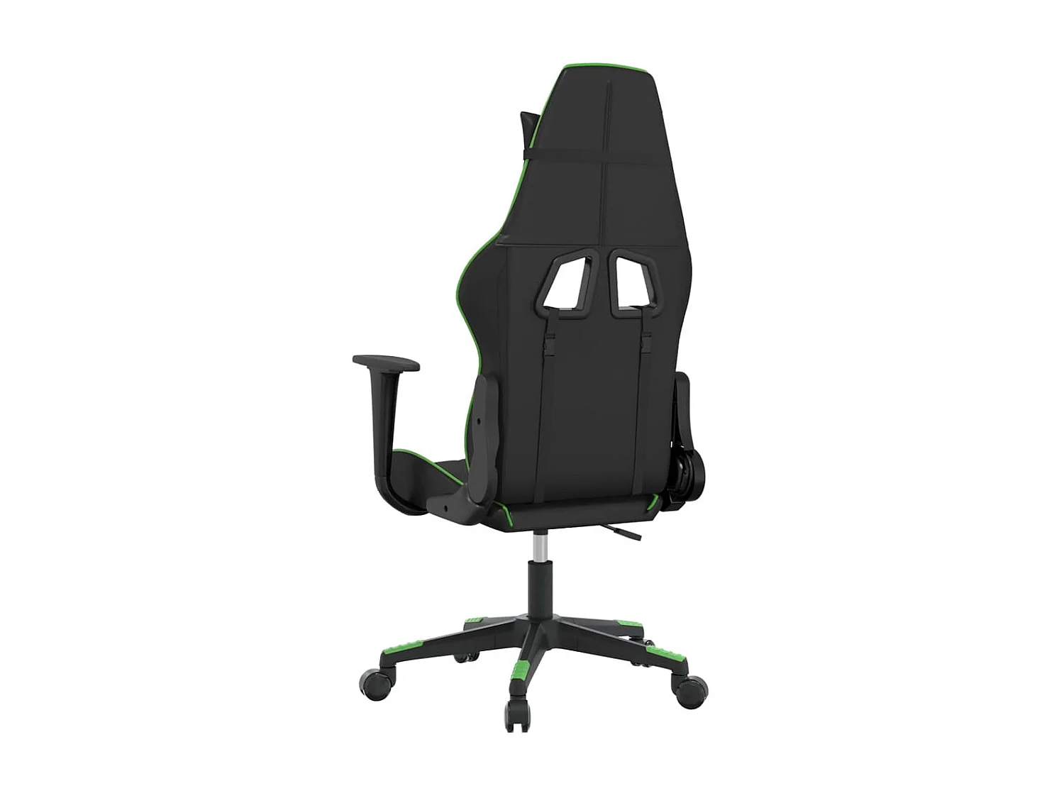 Silla gaming de masaje cuero sintético negro y verde ES66710