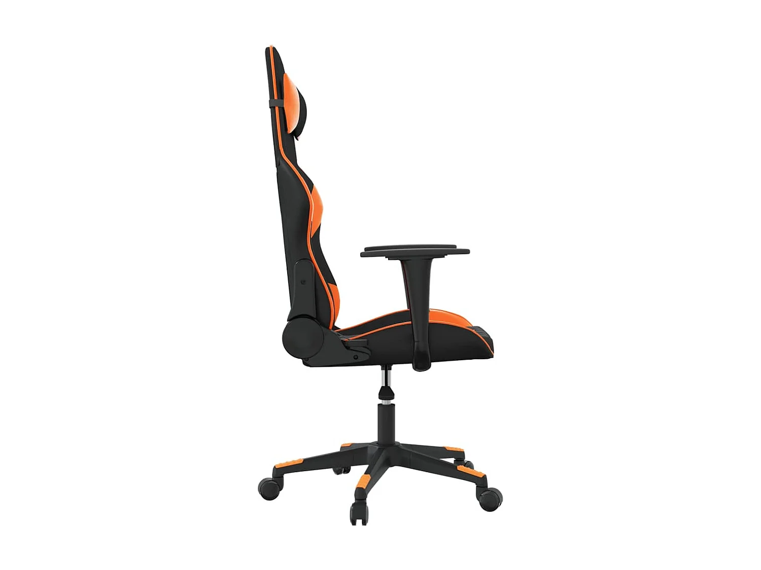 Silla gaming de masaje cuero sintético negro y naranja ES39689