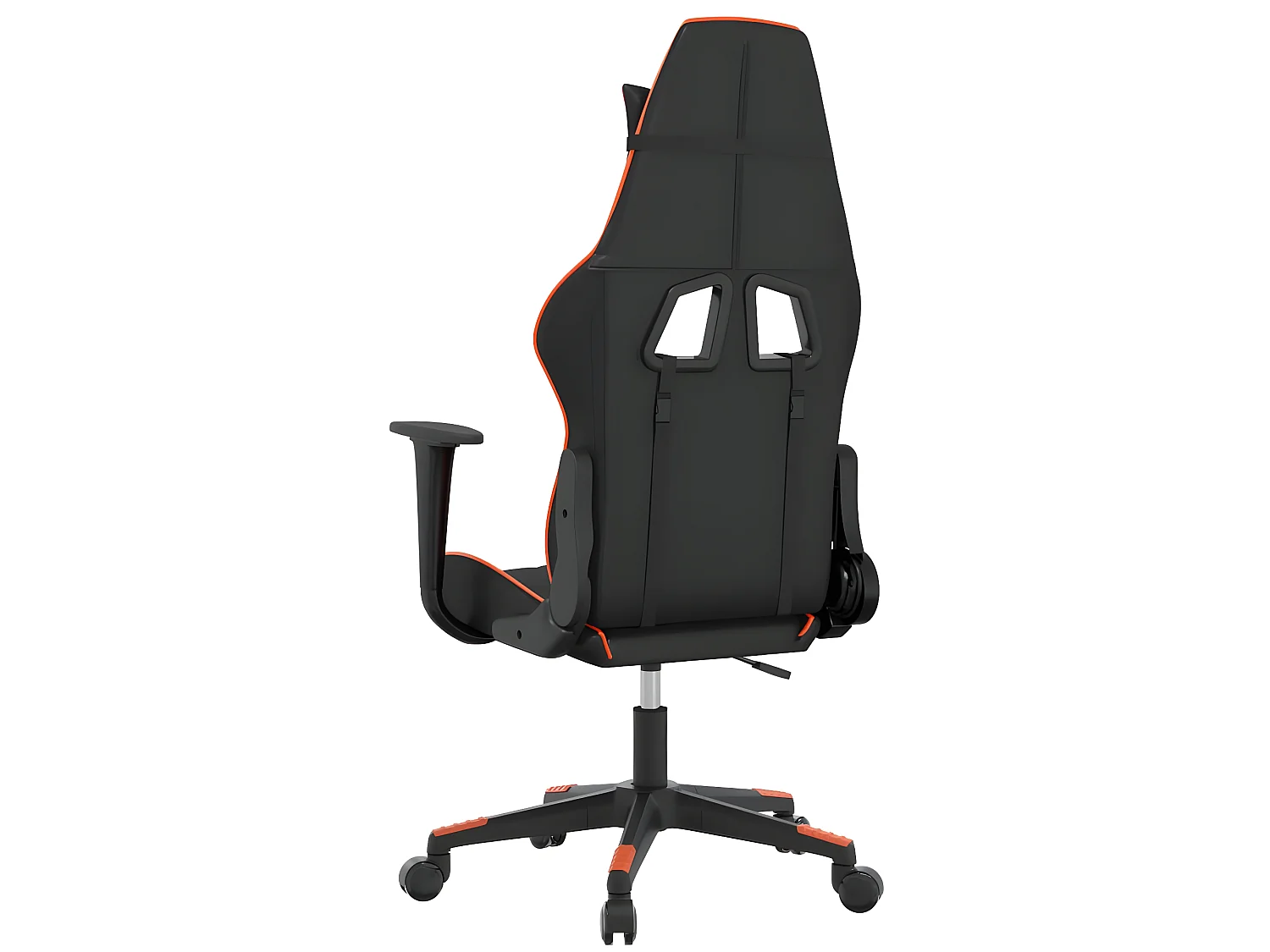 Silla gaming de masaje cuero sintético negro y naranja ES39689