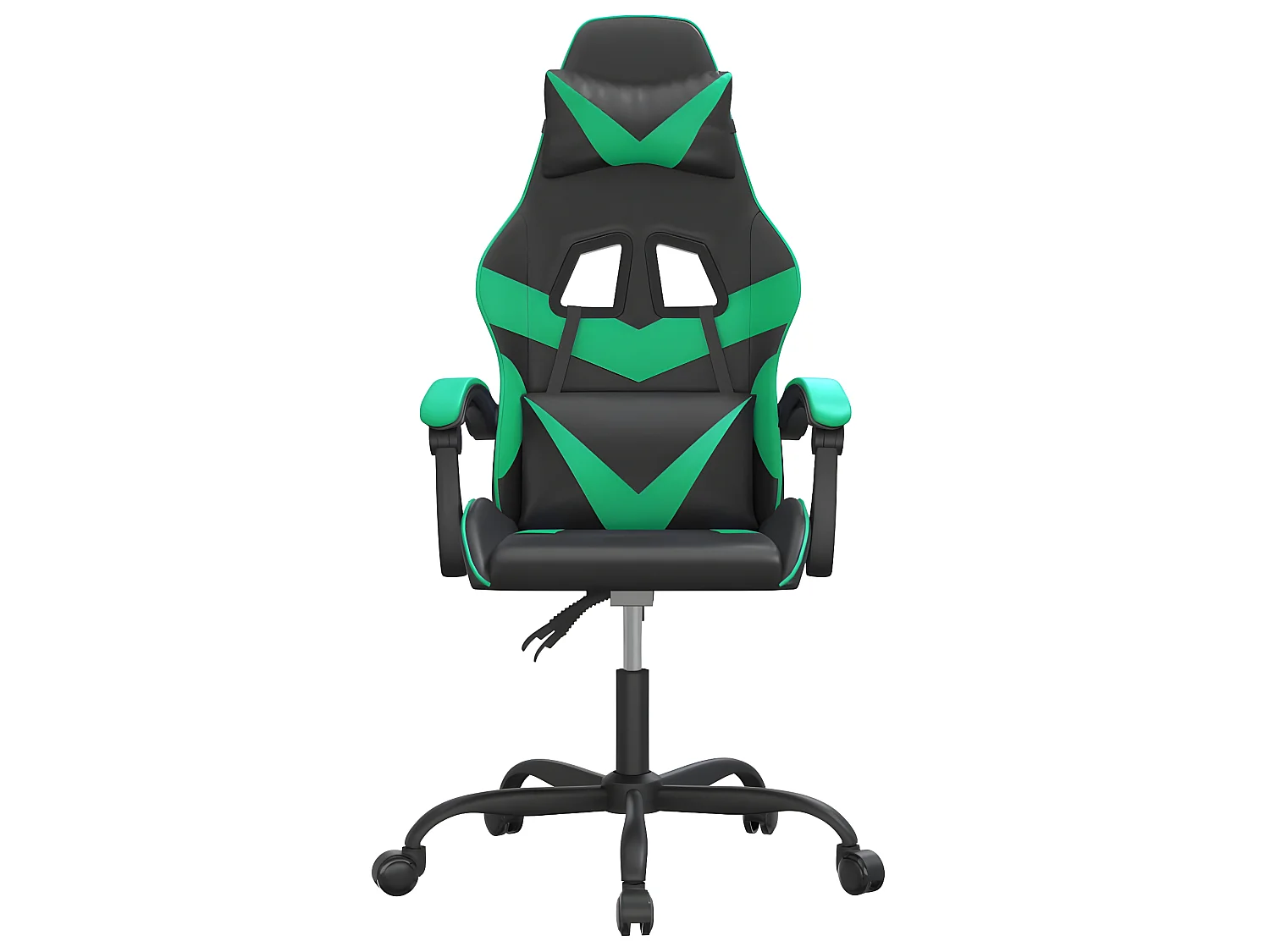 Cadeira gaming giratória couro artificial preto e verde PT326050