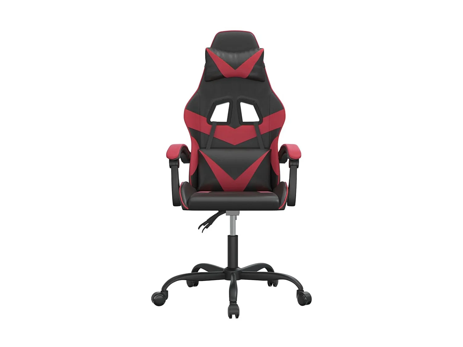 Cadeira gaming giratória couro artificial preto/vermelho tinto PT538916