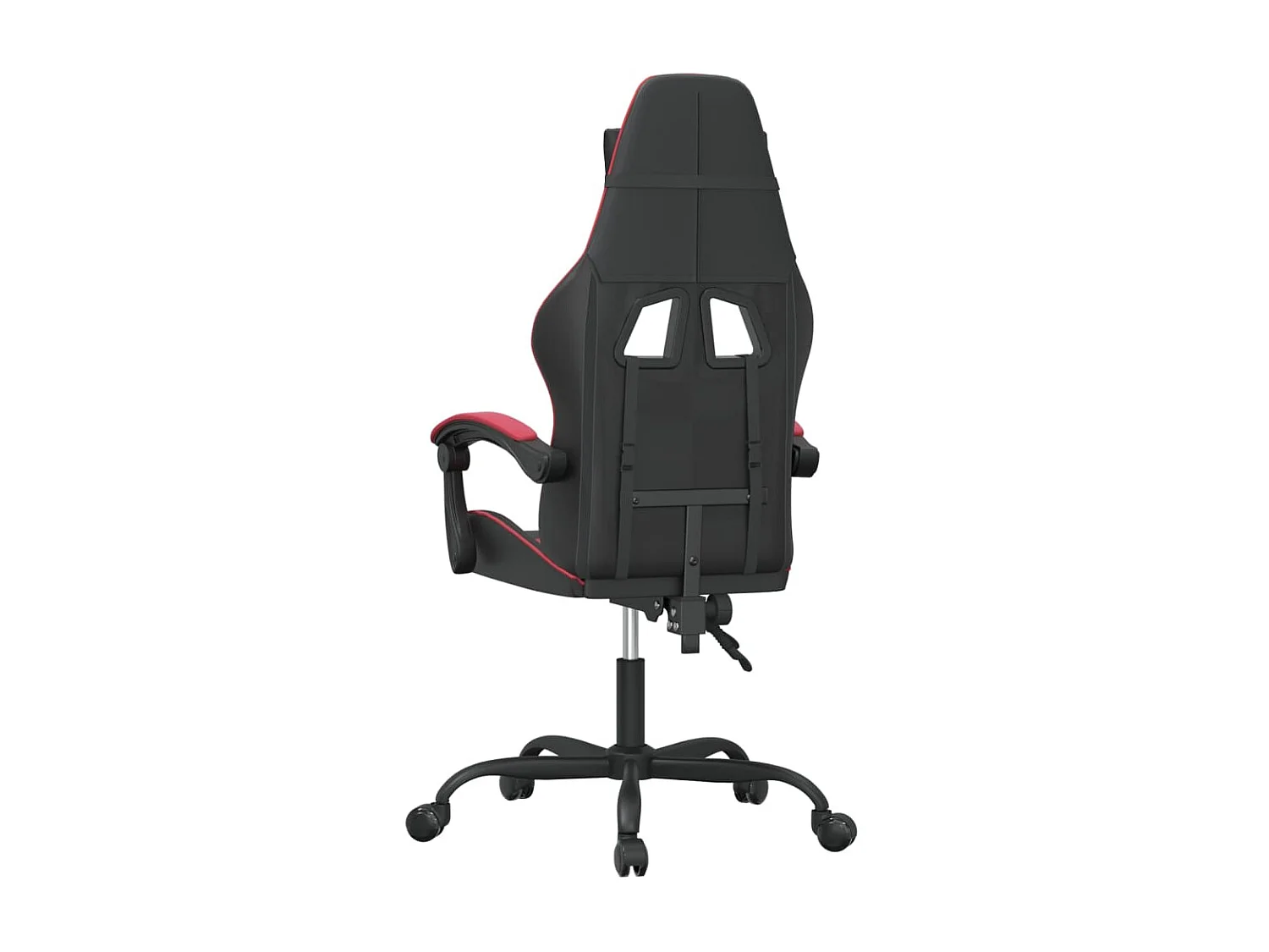 Cadeira gaming giratória couro artificial preto/vermelho tinto PT538916