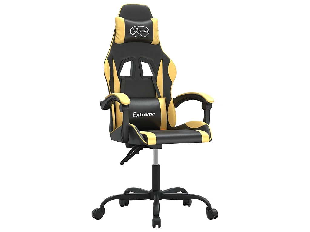 Chaise gaming Noir et doré Similicuir SEF23321