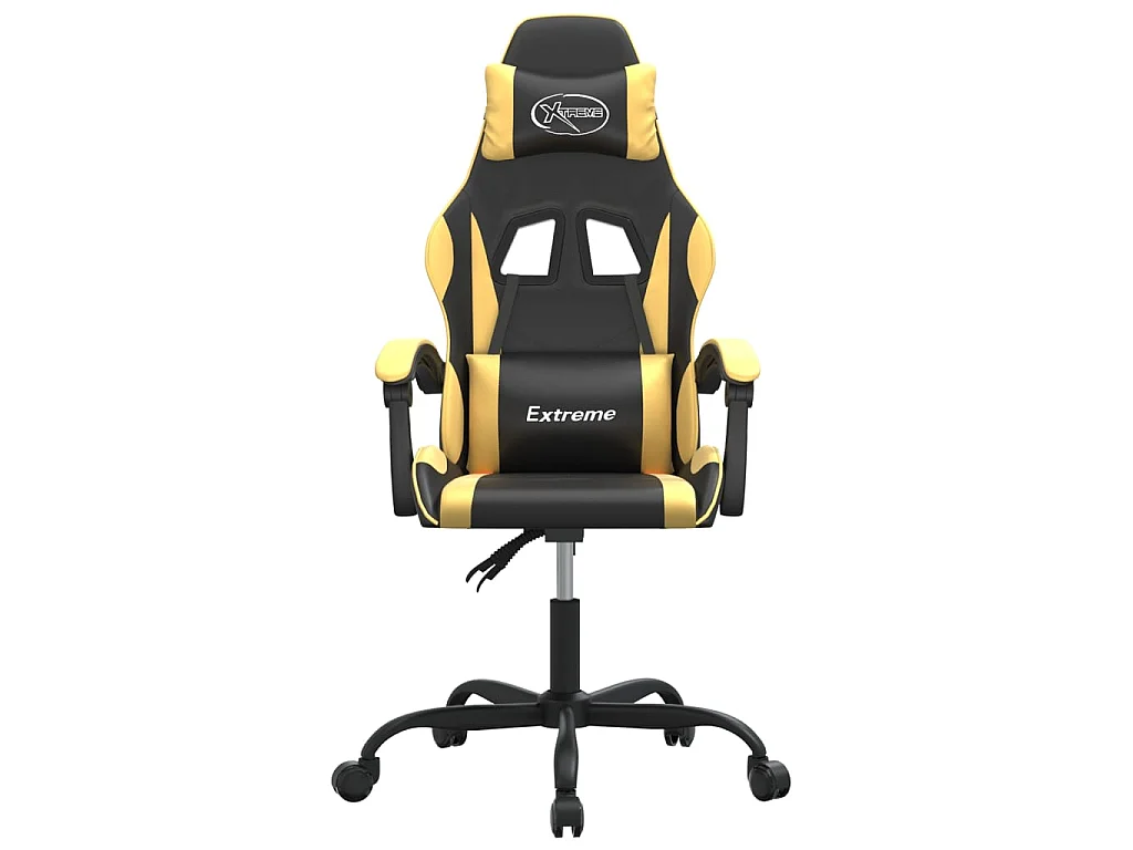 Chaise gaming Noir et doré Similicuir SEF23321